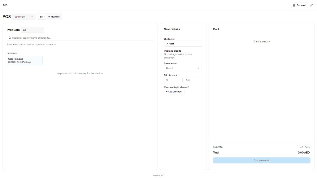 Professional POS selling screen